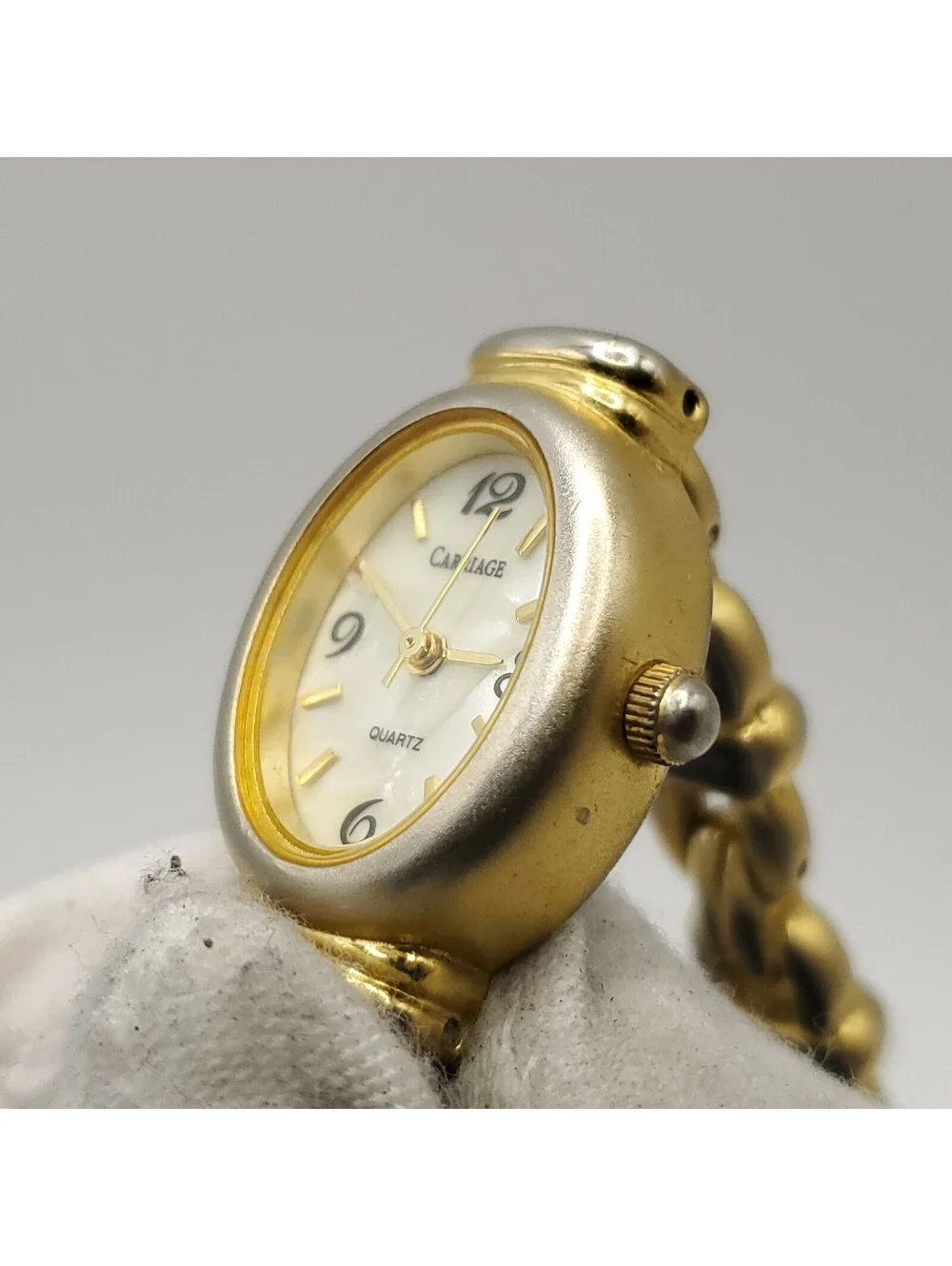 Carriage By Timex Quartz Womens Watch 19mm Gold Tone White Dial New Battery